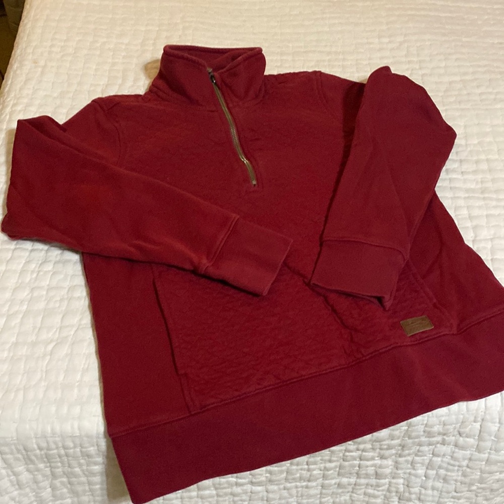 LLBean quilted quarter zip sweatshirt, small